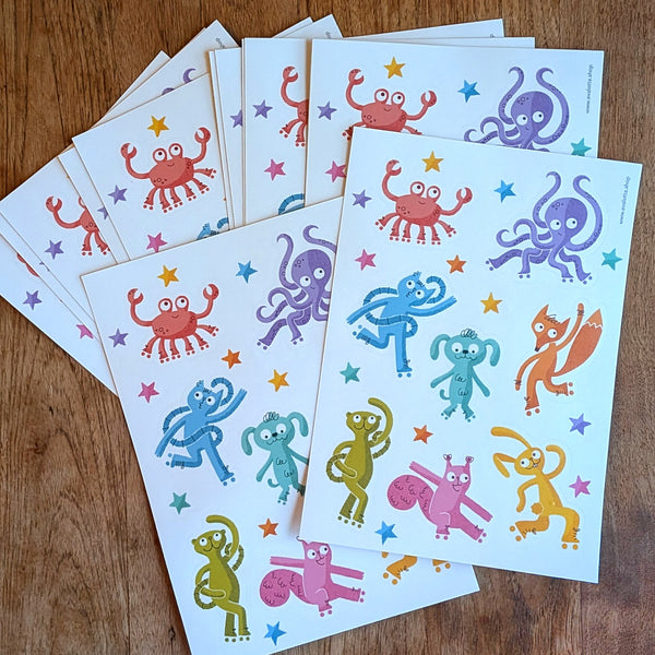 Sticker Sheet – Skate Animals