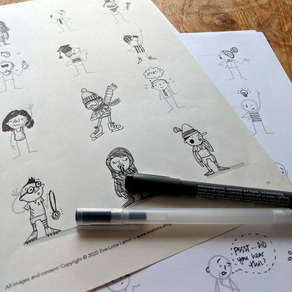 Little People Basics – Zeichenvorlage PDF (Deutsch) - Eva-Lotta's Shop