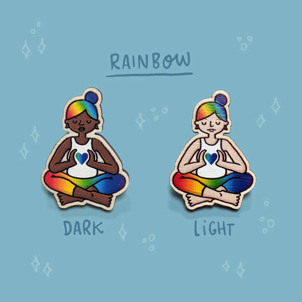 Wooden Yogi/ni Pin - Eva-Lotta's Shop