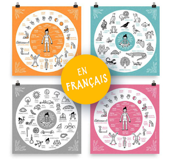 Mots Sanskrits Illustrés (Français) – Impressions d'art giclée - Eva-Lotta's Shop