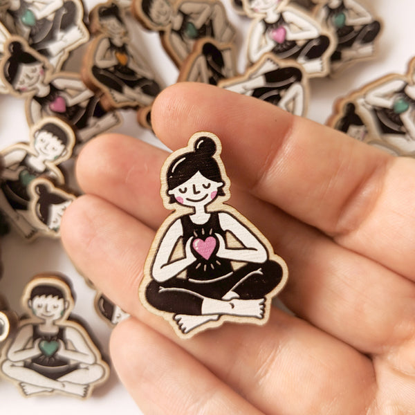 Wooden Yogi/ni Pin - Eva-Lotta's Shop